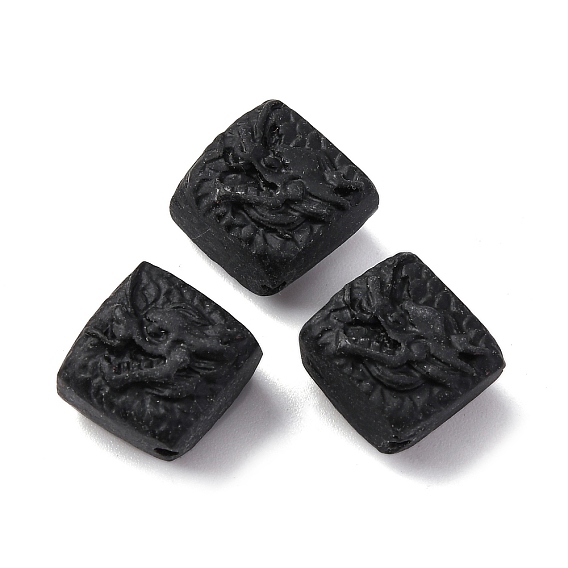 Cinnabar Beads, Carved Lacquerware, Rhombus