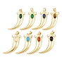 Драгоценный камень подвески, латунные подвески в форме волчьих зубов, реальный 18 k позолоченный, долговечный, стойки покрытие, без свинца и без кадмия