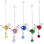 Стеклянные подвесные украшения в виде птиц, Круглая подвеска с кисточкой для украшения оконного сада