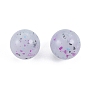 Marbled Stone Style Opaque Acrylic Beads, Round