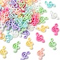 7 Bags 70Pcs 7 Colors Musical Note Opaque Resin Cabochons