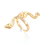 Змея латунная микропаве кубический цирконий чашка колец оправа, регулируемые настройки колец для полупросверленных бусин, без кадмия, без никеля и без свинца
