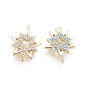 Brass Micro Pave Cubic Zirconia Links, Star