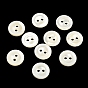 Natural Shell Buttons, 2-Hole Flat Round Buttons with Vintage Rimmed