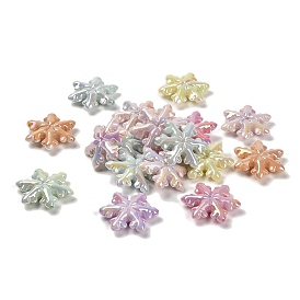 Рождественская тема УФ-покрытие непрозрачные радужные переливающиеся акриловые бусины, снежинка