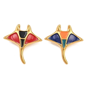 304 нержавеющей стальной эмали подвески, амулеты манта скат, золотые