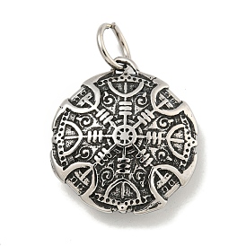 316 хирургические подвески из нержавеющей стали, с целью перехода в кольце, плоский круглый с подвеской в виде шлема трепета