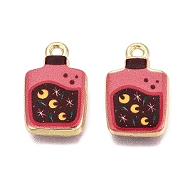 Печатные подвески сплава, стойки покрытие, бутылочка с подвесками в виде луны, без кадмия, без никеля и без свинца, золотые