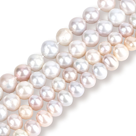 2 Strands Natural Cultured Freshwater Pearl Beads Strands, Potato