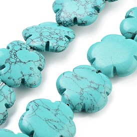 Synthetic Turquoise Beads Strands, Flower