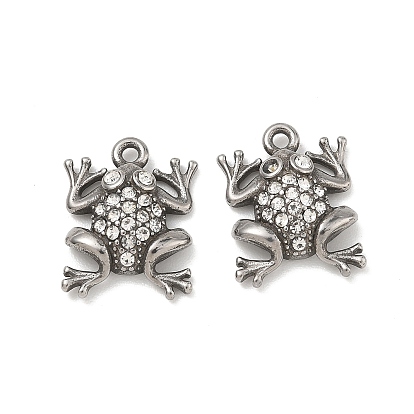 304 из нержавеющей стали Кристалл Rhinestone подвески, лягушки