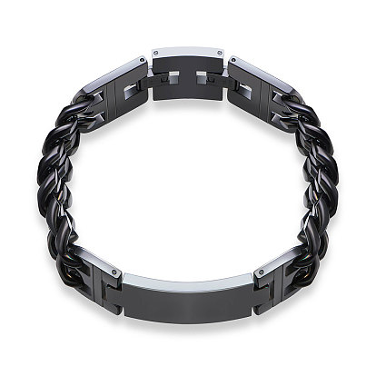 Stainless Steel Chain Bracelet, with Watch Band Clasps