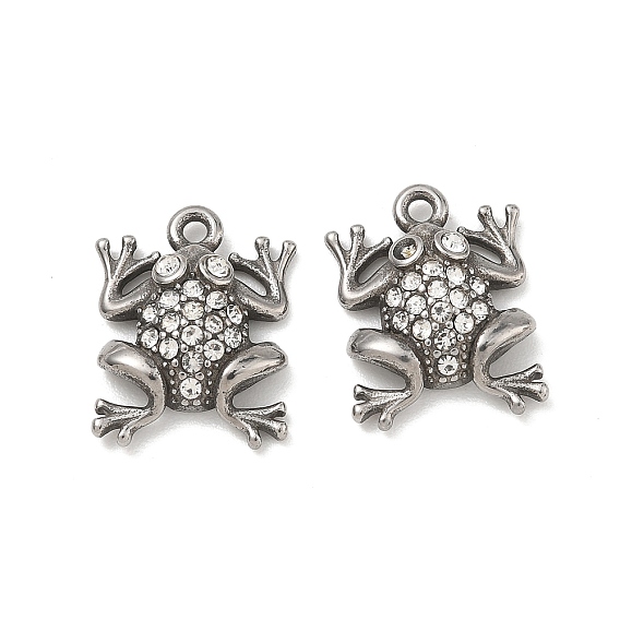 304 из нержавеющей стали Кристалл Rhinestone подвески, лягушки