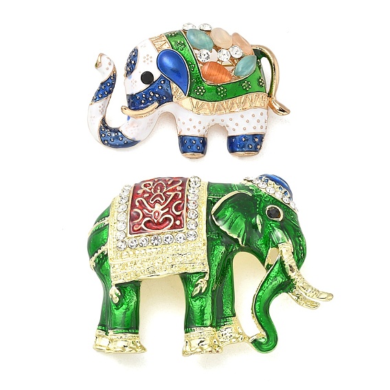 Эмалевые булавки в виде слона, Броши из сплава со стразами для рюкзака