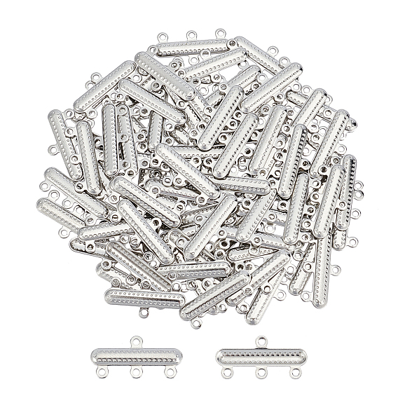 80Pcs 304 Stainless Steel Chandelier Component Links, Rectangle