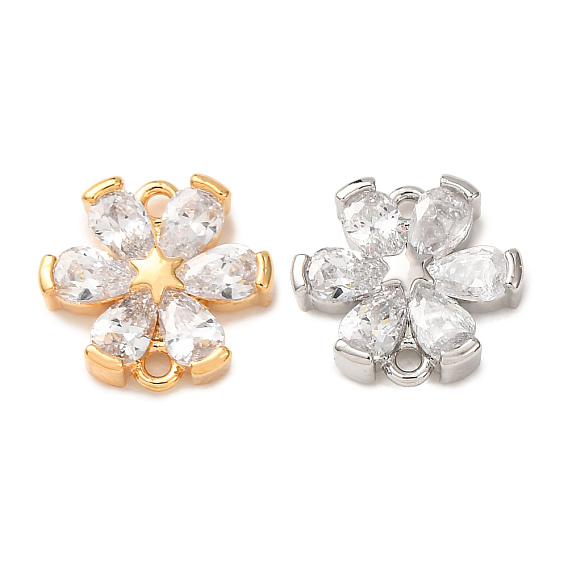 Dijes conectores de latón y diamantes de imitación, enlaces de flores y estrellas
