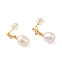 Sterling boucles d'oreilles en argent, avec perle naturelle, bijoux pour femmes, ovale