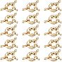 15 Sets Brass Spring Ring Clasps, with Bail Beads/Tube Bails, Nickel Free