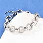 304 женские браслеты-цепочки со звеньями из нержавеющей стали, кольцо