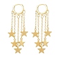Латунные качают серьги обруча, 304 серьги со звездами из нержавеющей стали и кисточками