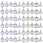 60pcs 10 styles breloques en laiton micro pavé de zircones cubiques transparentes