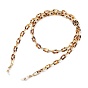 Eyeglasses Chains, Neck Strap for Eyeglasses, with Aluminium & Acrylic Cable Chains, 304 Stainless Steel Lobster Claw Clasps and Rubber Loop Ends, Light Gold