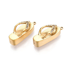 304 подвески из нержавеющей стали со стразами, тапки, ионное покрытие (ip)