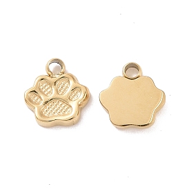 304 Stainless Steel Charms, Paw Prints