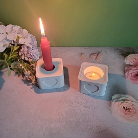 Bougeoirs carrés en silicone bricolage, pour la fabrication de bougies parfumées aux fleurs