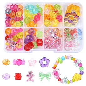 129 шт прозрачные акриловые бусины, разнообразные