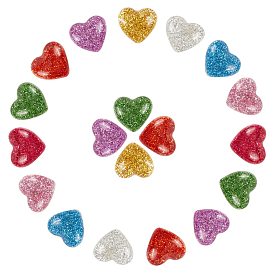 ARRICRAFT Resin Cabochons, with Glitter Powder, Heart