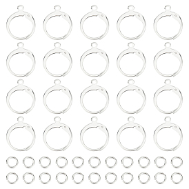 60 шт. 304 серьги с рычагом из нержавеющей стали, с латунными открытыми соединительными кольцами (шт.)