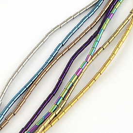 Column Electroplated Non-magnetic Synthetic Hematite Beads Strands, 4x2mm, Hole: 0.5mm, about 97pcs/strand, 15.7 inch