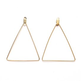 304 Stainless Steel Wire Pendants, Hoop Earring Findings, Triangle