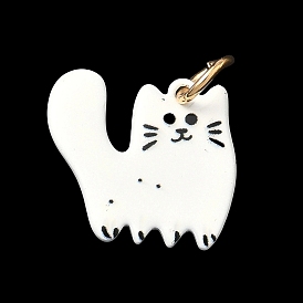 Латунные подвески с УФ-печатью, кот, золотые