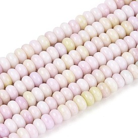 Нити из окрашенных стеклянных бусин с эффектом омбре, имитация нефрита, рондель