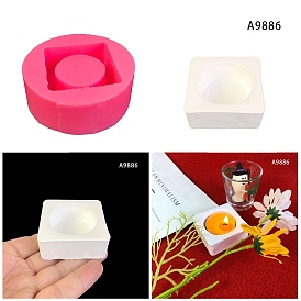 DIY Silicone Molds, Square Candlestick Making Molds, Aromatherapy Candle Holder Mold