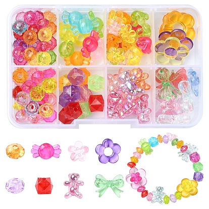 129 шт прозрачные акриловые бусины, разнообразные