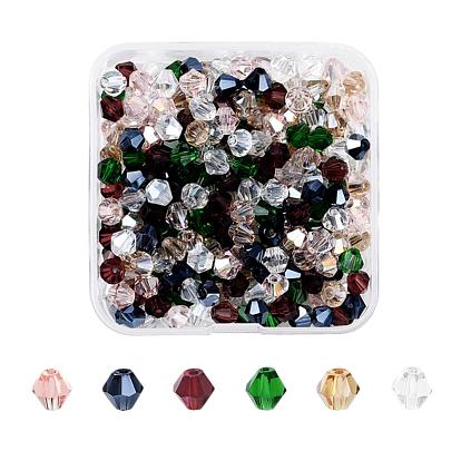 DIY Jewelry Making Kits, Including 330Pcs 6 Colors Electroplate & Imitation Austrian Crystal 5301 Bicone Beads, Faceted