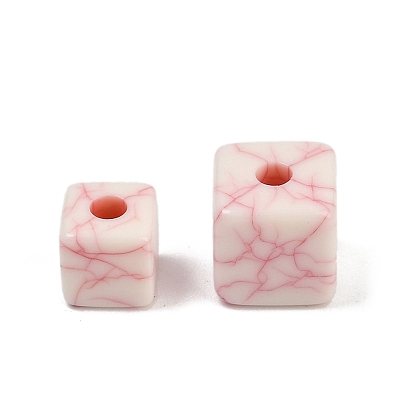 Акриловые бусины имитация бирюзы, кубические