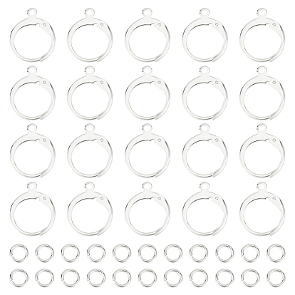 60 шт. 304 серьги с рычагом из нержавеющей стали, с латунными открытыми соединительными кольцами (шт.)