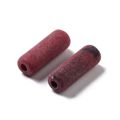 Opaque Acrylic Beads, Two Tone Frosted, Column