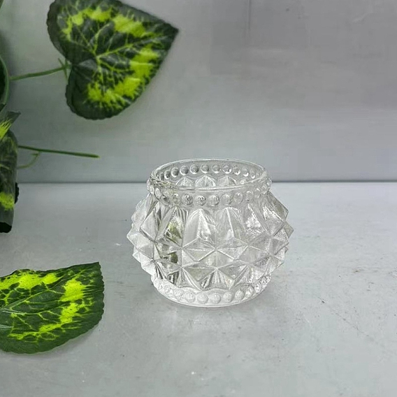 Прозрачный стеклянный подсвечник, рондель