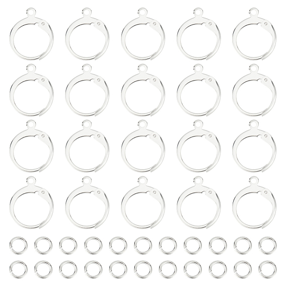 60 шт. 304 серьги с рычагом из нержавеющей стали, с латунными открытыми соединительными кольцами (шт.)