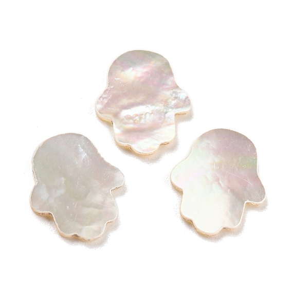 Cabochons de coquillages naturels, Hamsa main