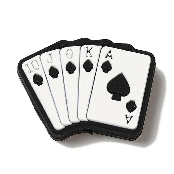 Силиконовые бусины в форме кочерги, чёрные