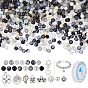Наборы для самостоятельной маркировки ювелирных изделий, Эластичная кристальная нить, 750 шт. круглые стеклянные и акриловые бусины, 30шт. шт ..., 20 застежки в виде когтей лобстера, 50шт кольца прыжок, 50 шт железные прокладки