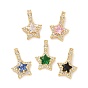 Латунные микро проложить кубического циркония подвески, долговечный, без кадмия и без свинца, золотой свет, звезда