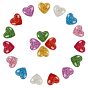 Resin Cabochons, with Glitter Powder, Heart