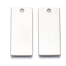 201 Stainless Steel Pendants, Stamping Blank Tag, Rectangle